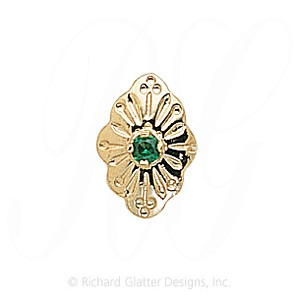 GS179 E - 14 Karat Gold Emerald Slide 
